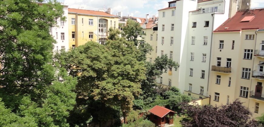 Krásný prostorný 3+kk+šatna  87m2,  v domě z období secese, se zahradou, reprezentativní lokalita P2 Vinohrady – Slovenská ul.