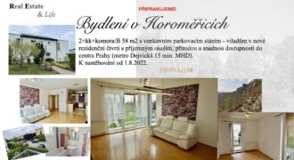Prostorný, slunný byt 2+kk 58m2/B, moderní novostavba v zeleni – viladům Horoměřice P-Z
