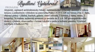 Připravujeme – pronájem atypického bytu – mezonet 4-5+1 226 m2/terasa 25 m2, prvorepublikový dům u Vyšehradu P4