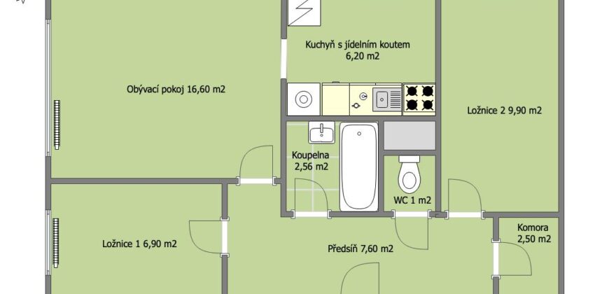 3+1+šatna + komora mimo byt a sklep 57 m2 OV menší dům v krásném prostředí u lesa P8 Mirovická