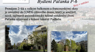 Brzy v nabídce – 2+kk/B 51 m2 rezidenční areál Paťanka P-6